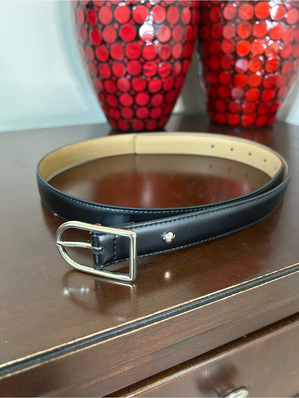 Kate Spade 25MM Stitched Feather Edge Belt - L/XL MSRP $58 - Picture 3 of 14